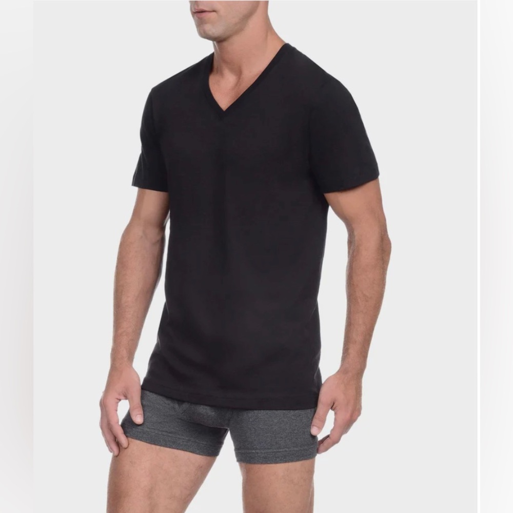 2(X)IST | Essential Cotton Black V-Neck T-Shirt | Size: Medium